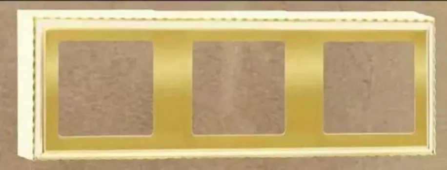 FD01503OP Рамка для накладного монтажа Roma GOLD WHITE PATINA 3-постовая Fede