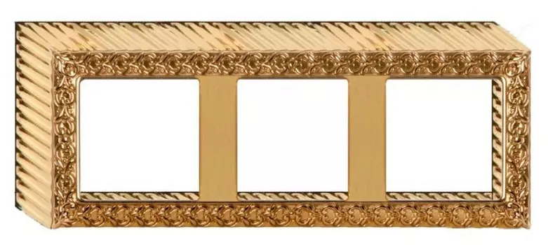 FD01523OB Рамка для накладного монтажа San Sebastian BRIGHT GOLD 3-постовая Fede