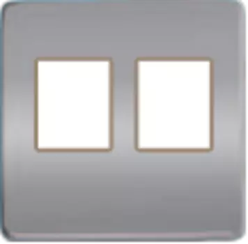 FD04318CB-A Монтажная плата для 2-х инф. разъемов RJ-45 бежевый, цвет Bright Chrome FEDE