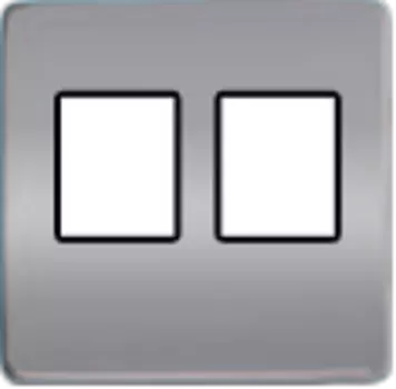 FD04318CB-M Монтажная плата для 2-х инф. разъемов RJ-45 черный, цвет Bright Chrome FEDE