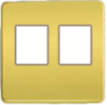 FD04318OB-A Монтажная плата для 2-х инф. разъемов RJ-45 бежевый, цвет Bright Gold FEDE
