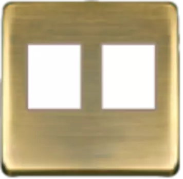 FD04318PM-A Монтажная плата для 2-х инф. разъемов RJ-45 бежевый, цвет Matt Patina FEDE