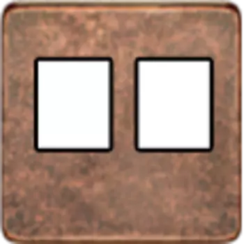 FD04318RU-M Монтажная плата для 2-х инф. разъемов RJ-45 черный, цвет Rustic Cooper FEDE