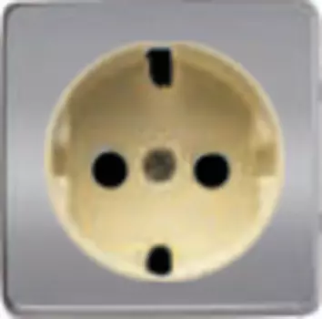 FD04335CB-A Обрамление розетки 2к+з,цвет bright chrome, беж FEDE