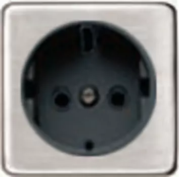 FD04335NS-M Обрамление розетки 2К+З черный, цвет Nickel Satin FEDE