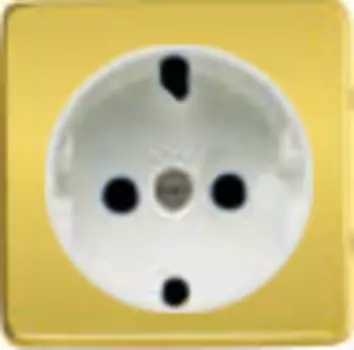 FD04335OR Обрамление розетки 2К+З белый, цвет Real Gold FEDE