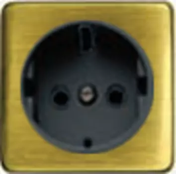 FD04335PB-M Обрамление розетки 2К+З черный, цвет Bright Patina FEDE