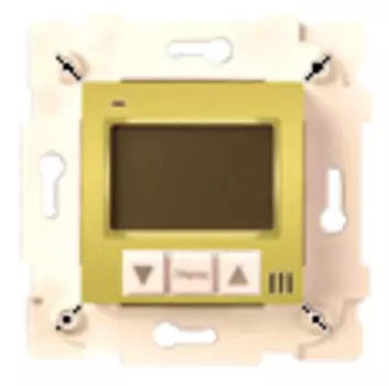 FD18000OB-A Термостат для теплых полов , цвет beige + brass front cover bright gold FEDE