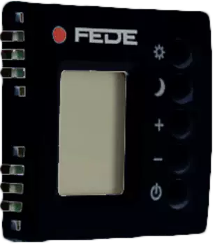 FD18004-M Терморегулятор цифровой с LCD монитором, цвет Черный FEDE