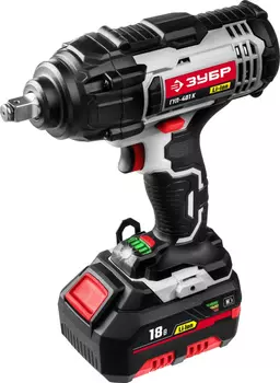 Гайковерт ударный Зубр ГУЛ-401 аккум. патрон:квадрат 1/2" (кейс в комплекте)