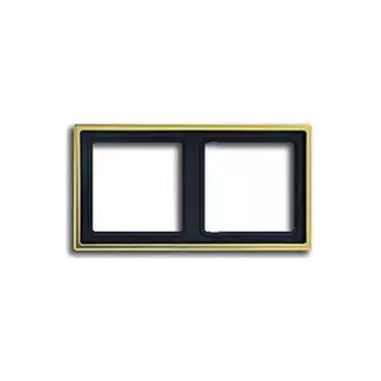 GO2982 Рамка LS 990 Блеск золота 2-постовая Jung