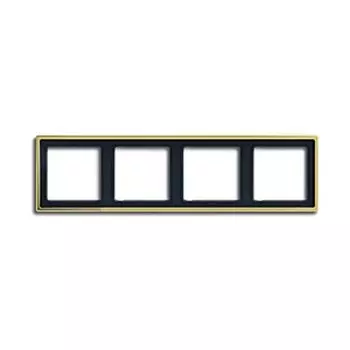 GO2984 Рамка LS 990 Блеск золота 4-постовая Jung
