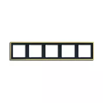 GO2985 Рамка LS 990 Блеск золота 5-постовая Jung