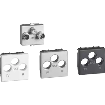 H4210M2D Axolute. Розетка TV-R-SAT для схемы «звезда". Экранированная. 2 модуля. Поставляется в комплекте с лицевыми панелями цветов "Белый", "Алюминий", "Антрацит". Bticino