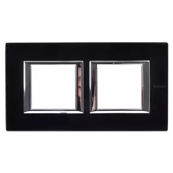 HA4802M2HVNN Рамка Axolute Квадрат Черное стекло 2+2 модуля Bticino