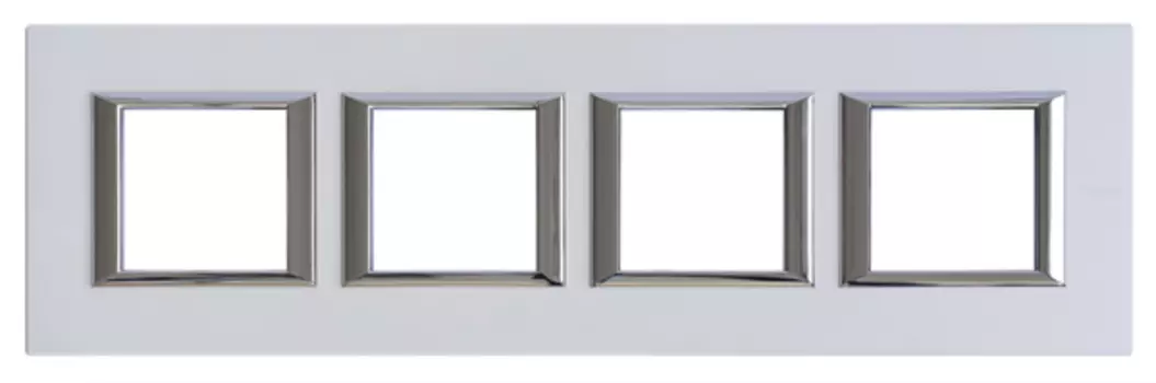 HA4802M4HSAN Рамка Axolute Квадрат Серебро 2+2+2+2 модуля Bticino
