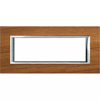 HA4806LTK Рамка Axolute Квадрат Тиковое дерево 6 модулей Bticino