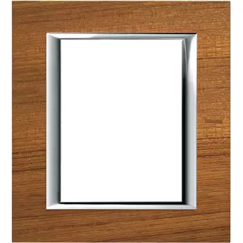 HA4826LTK Рамка Axolute Квадрат Тиковое дерево 3+3 модуля Bticino