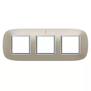HB4802/3TC Рамка Axolute Овал Светлый титан 2+2+2 модуля Bticino