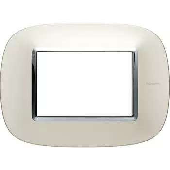 HB4803SAN Рамка Axolute Овал Серебро 3 модуля Bticino