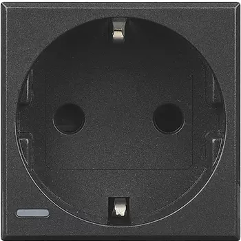 HS4141 Axolute Розетка 2К+З, 10/16 А 250 В с боковыми заземляющими контактами Schuko, с экранированными контактами Bticino