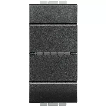 L4055AN Кнопочный выключатель AXIAL, 16 А 250 В~ 1 модуль. Цвет Антрацит. Bticino Livinglight