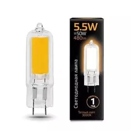 Лампа cветодиодная G4 5.5W 3000K прозрачная 107807105