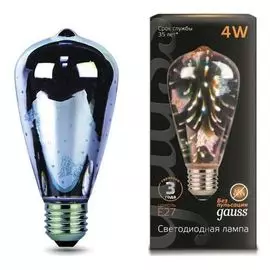 Лампа светодиодная E27 4W RGB разноцветная 147802404