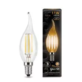 Лампа светодиодная филаментная E14 11W 2700К прозрачная 104801111