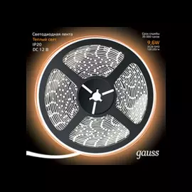 Лента светодиодная 2835/120-SMD 9.6W 12V DC теплый белый свет 312000110 5м.