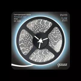 Лента светодиодная 5050/60-SMD 14.4W 12V DC холодный белый свет 312000314 5м.