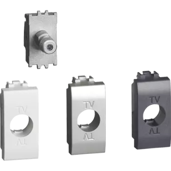 LN4202F Livinglight. Розетка SAT с разьемом типа F. Резьбовое соединение. 1 модуль. Поставляется в комплекте с лицевыми панелями цветов "Белый", "Алюминий", "Антрацит". Bticino