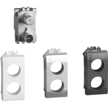 LN4214D Livinglight. Розетка TV-SAT для схемы "Звезда". Экранированная. 1 модуль. Поставляется в комплекте с лицевыми панелями цветов "Белый", "Алюминий", "Антрацит". Bticino