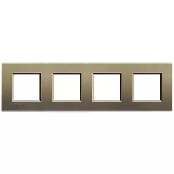LNA4802M4SQ Рамка LivingLight Квадрат Коричневый шелк 2+2+2+2 модуля Bticino