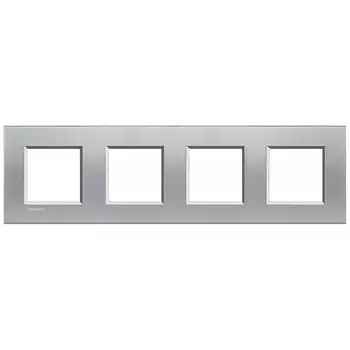 LNA4802M4TE Рамка LivingLight Квадрат Алюминий 2+2+2+2 модуля Bticino