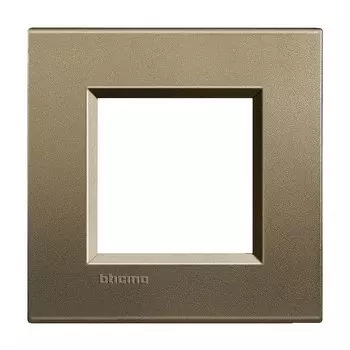 LNA4802SQ Рамка LivingLight Квадрат Коричневый шелк 2-модульная Bticino