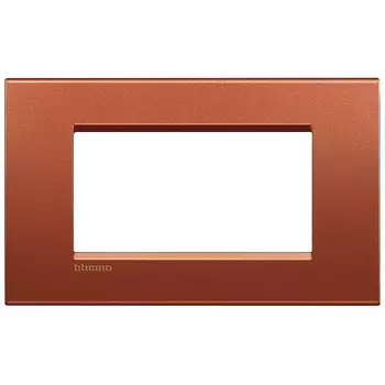 LNA4804RK Рамка LivingLight Квадрат Красный шелк 4 модуля Bticino