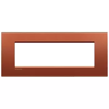 LNA4807RK Рамка LivingLight Квадрат Красный шелк 7 модулей Bticino