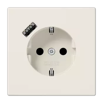 LS1520-18A Розетка SCHUKO® с USB-интерфейсом с 1 USB-портом типа A Слоновая кость LS серия