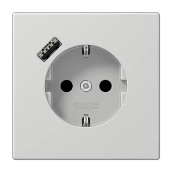 LS1520-18ALG Светло-серая Розетка SCHUKO® с USB-интерфейсом с 1 USB-портом типа A LS серия