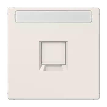 LS1969-1NAWE Бежевая Kрышка (фиксация защёлкиванием) с полем для надписи для модульных гнёзд UMA-CAT6A Jung LS серия