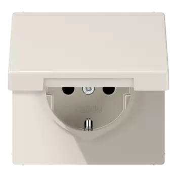 LS520KL LS 990 Бежевый Розетка с/з с крышкой безвинт зажим Jung LS серия