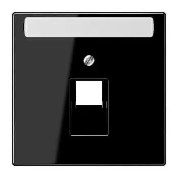 LS969-1NAUASW LS 990 Черный Накладка 1-ой наклонной ТЛФ/комп розетки с полем для надписи Jung LS серия