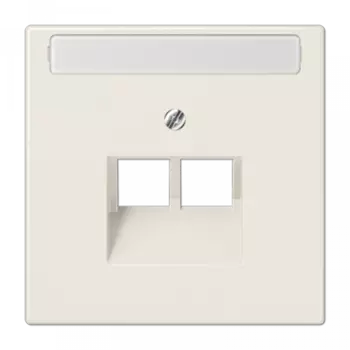 LS969-2NAUA LS 990 Бежевый Накладка 2-ой наклонной ТЛФ/комп розетки с полем для надписи Jung LS серия