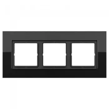 LSP983GLSW Рамка LS Plus Черное стекло 3-постовая Jung