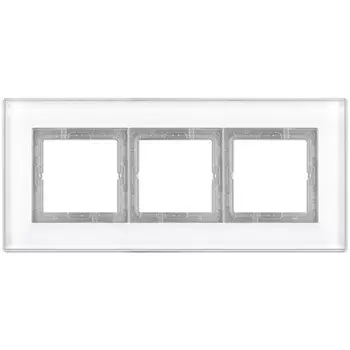 LSP983GLWW Рамка LS Plus Белое стекло 3-постовая Jung