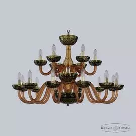 Люстра подвесная Bohemia Ivele 1308 1308/12+6/360/2d G Am/Amber-Green/H-1J