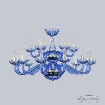 Люстра подвесная Bohemia Ivele 1311 1311/12+6/360/2d G Aq/Aquamarine/M-1H