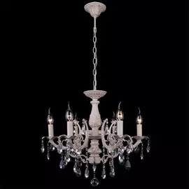 Люстра подвесная Eurosvet 3345 3345/6 белый с золотом/прозрачный хрусталь