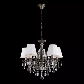 Люстра подвесная Eurosvet 3646 3646/5 античная бронза/прозрачный хрусталь